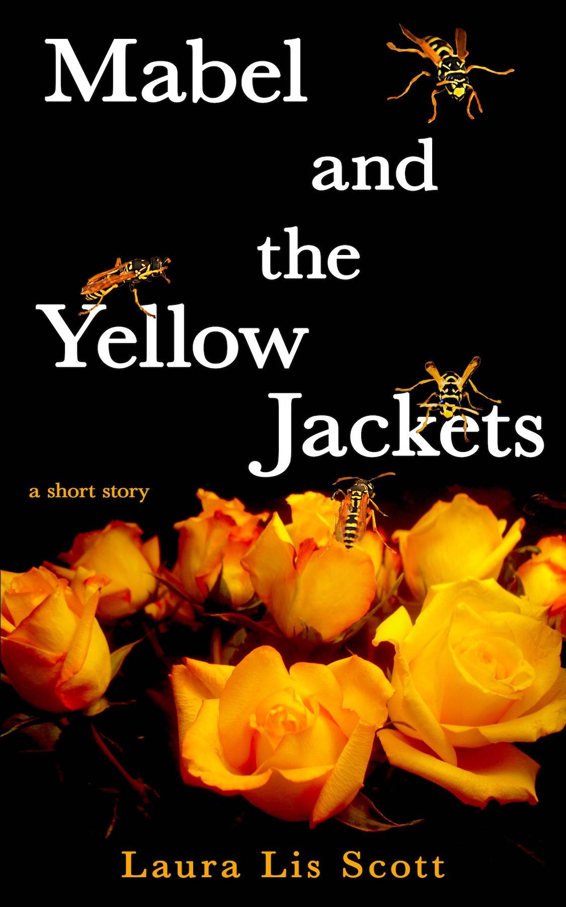 book cover with yellow jackets on flowers