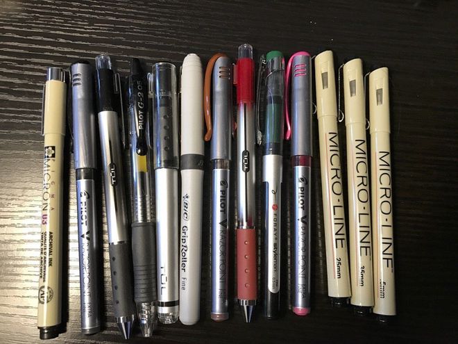 Photo of pens of various brands
